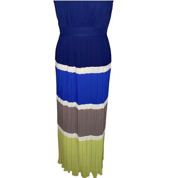 Max and Cleo Size 8 color-block pleated Melissa maxi dress - Picture 3 of 8